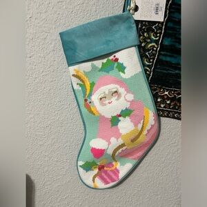 NWT Glitter Villa Papa Noel Stocking Fabric 20”